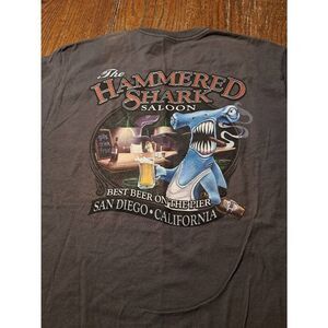 New Hammered Shark Saloon Tee M&O Unisex M San Diego Gills Drink Free Bar Shirt